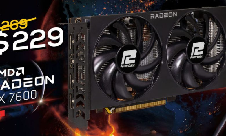 قیمت گرافیک AMD Radeon RX 7600 برای اولین بار به 229 دلار کاهش یافت