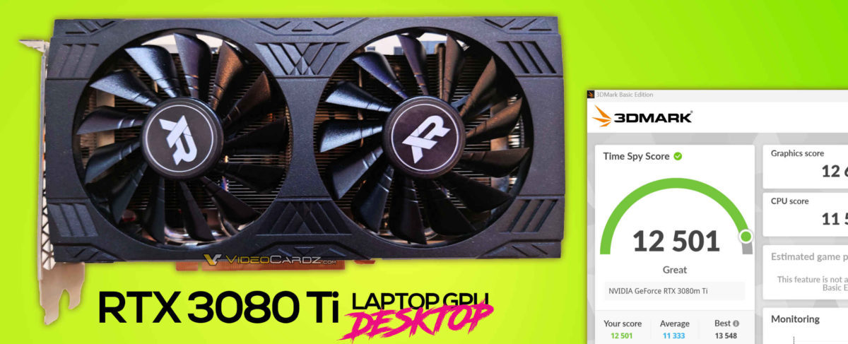 نسخه هایبرید کارت گرافیک GeForce RTX 3080 Ti در 3DMark تست شد