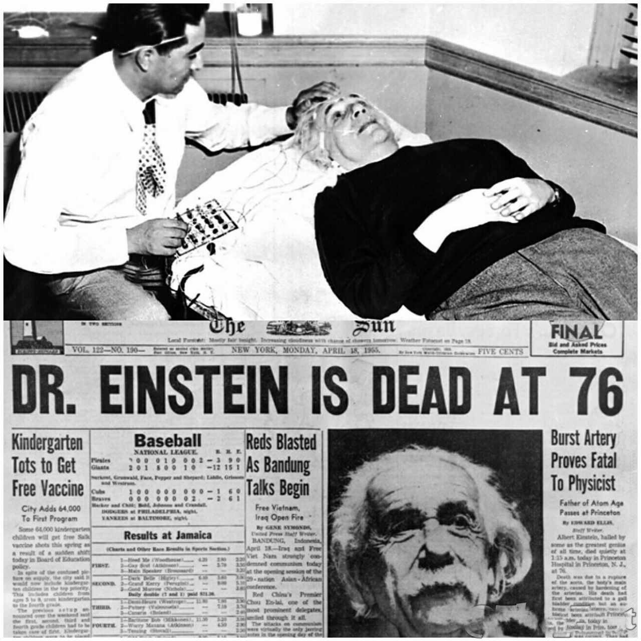 انشتین لحظاتی پس از مرگ جملاتی به آلمانی به زبان آورد؛