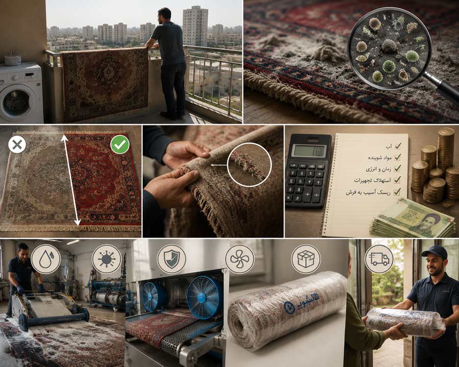 چرا شستشوی خانگی فرش دیگر مانند گذشته رایج نیست؟ دلایل و راهکارها چرا شستشوی فرش در منزل دیگر مرسوم نیست؟